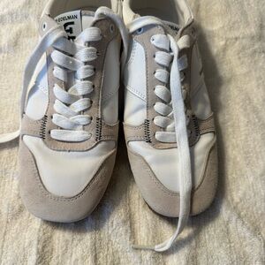 Sam Edelman White and Tan Sneakers